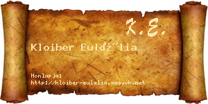 Kloiber Eulália névjegykártya